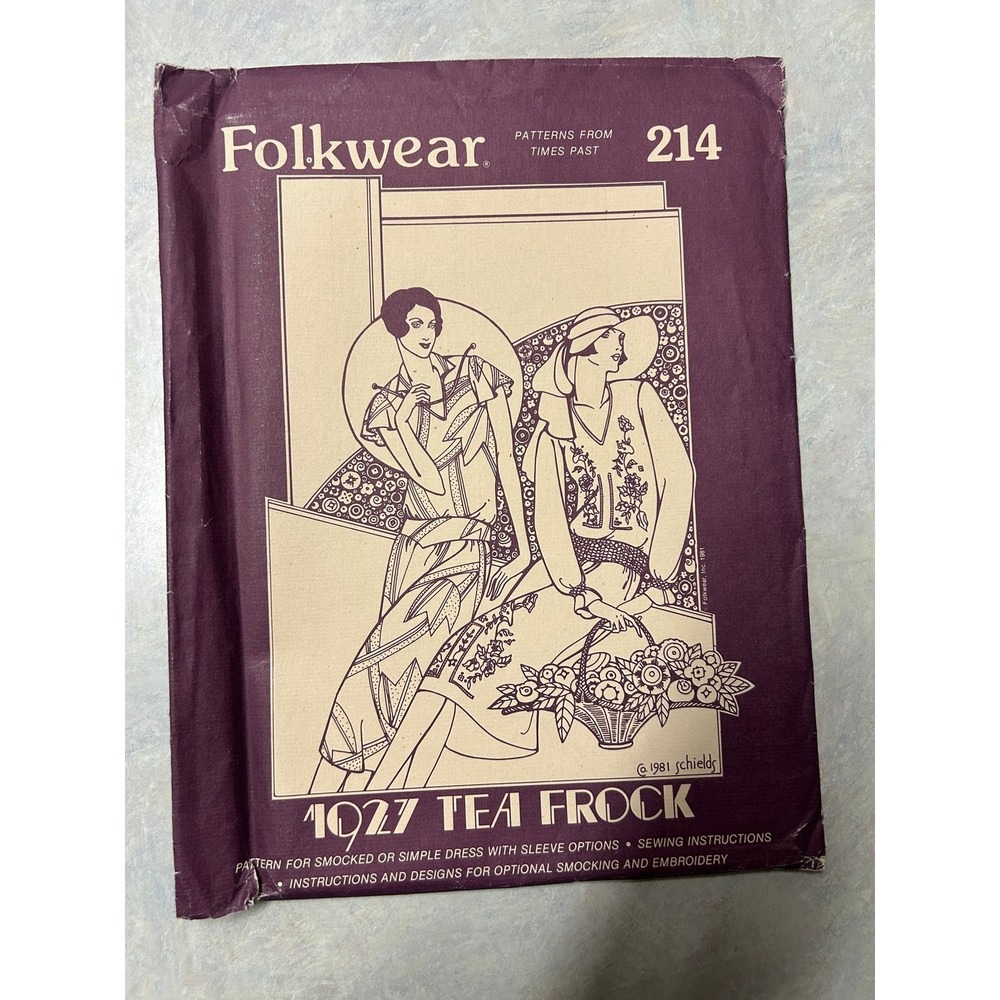 Vintage 1981 Folkwear Pattern #214‎ 1927 Tea Frock Can be Made in Sizes 8-14
